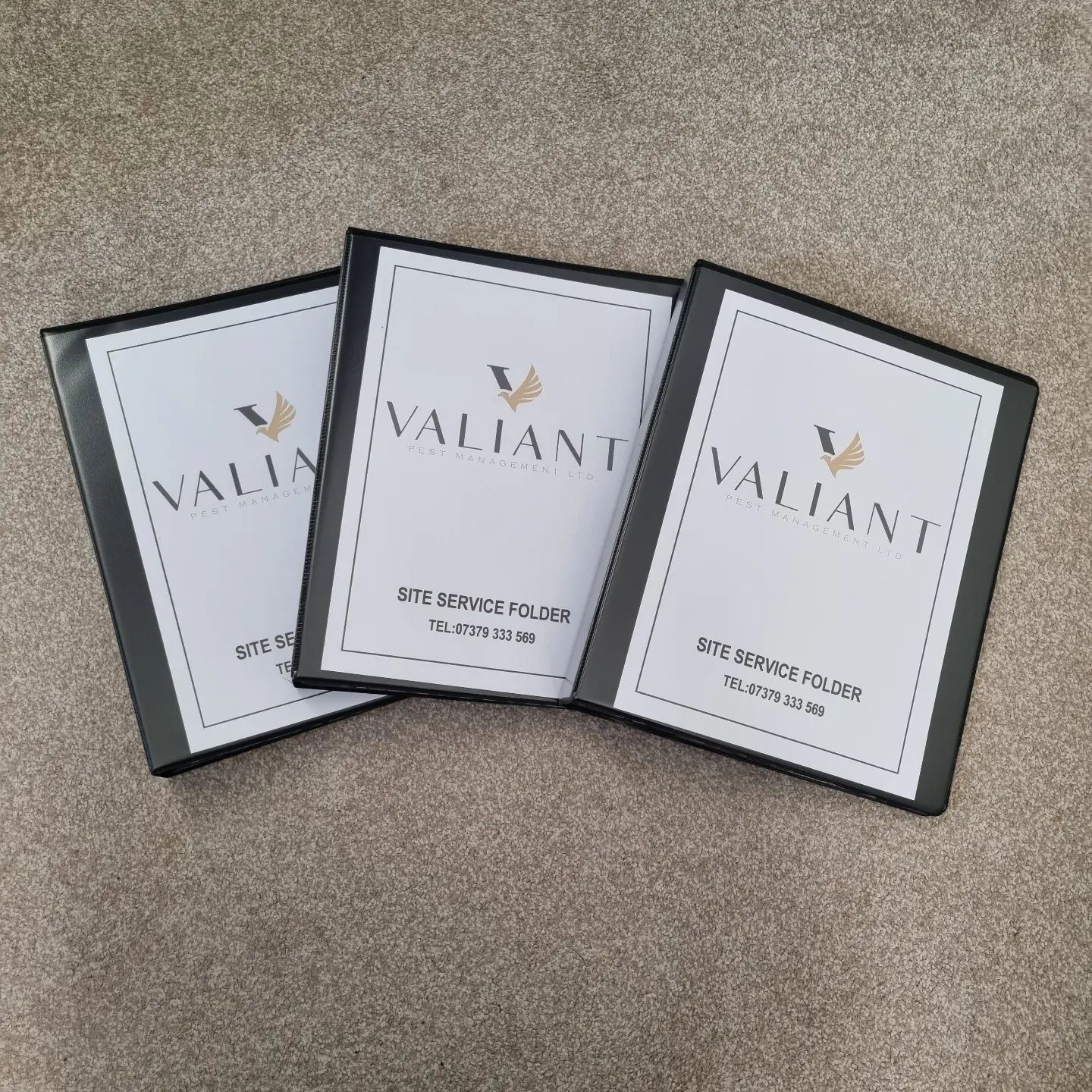 Three Valiant Pest Management site service folders